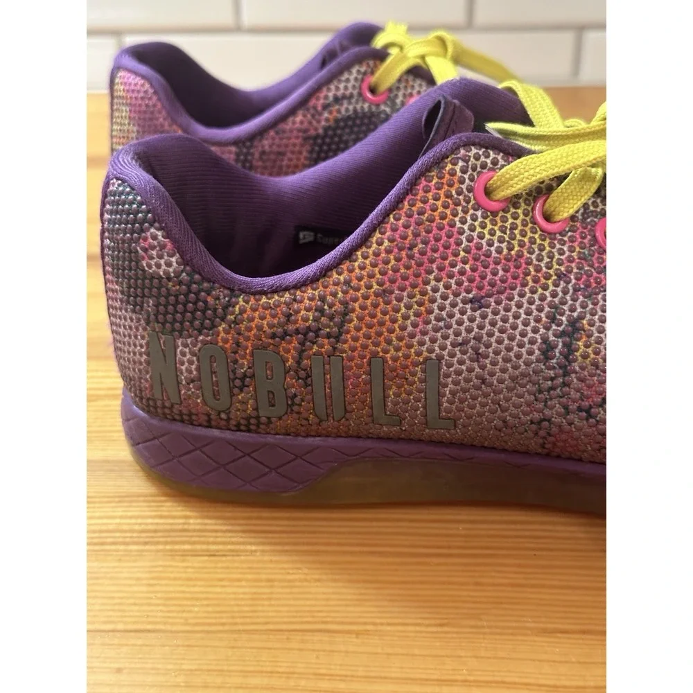 NOBULL Low Top Athletic Training Sneakers Lace Up Purple Multicolor Yellow